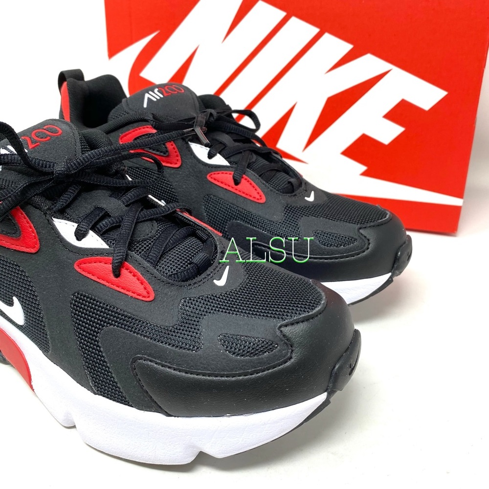 Nike Air Max 200 GS Black Red k/Women’s Sneakers - Picture 9 of 11